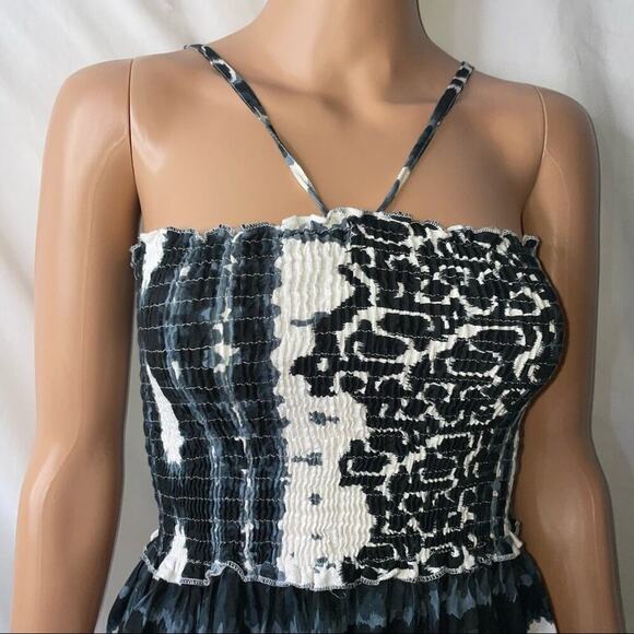 Club Collection maxi dress  black & white Maxin Tie dyed Halter strap dress MD - Picture 9 of 10